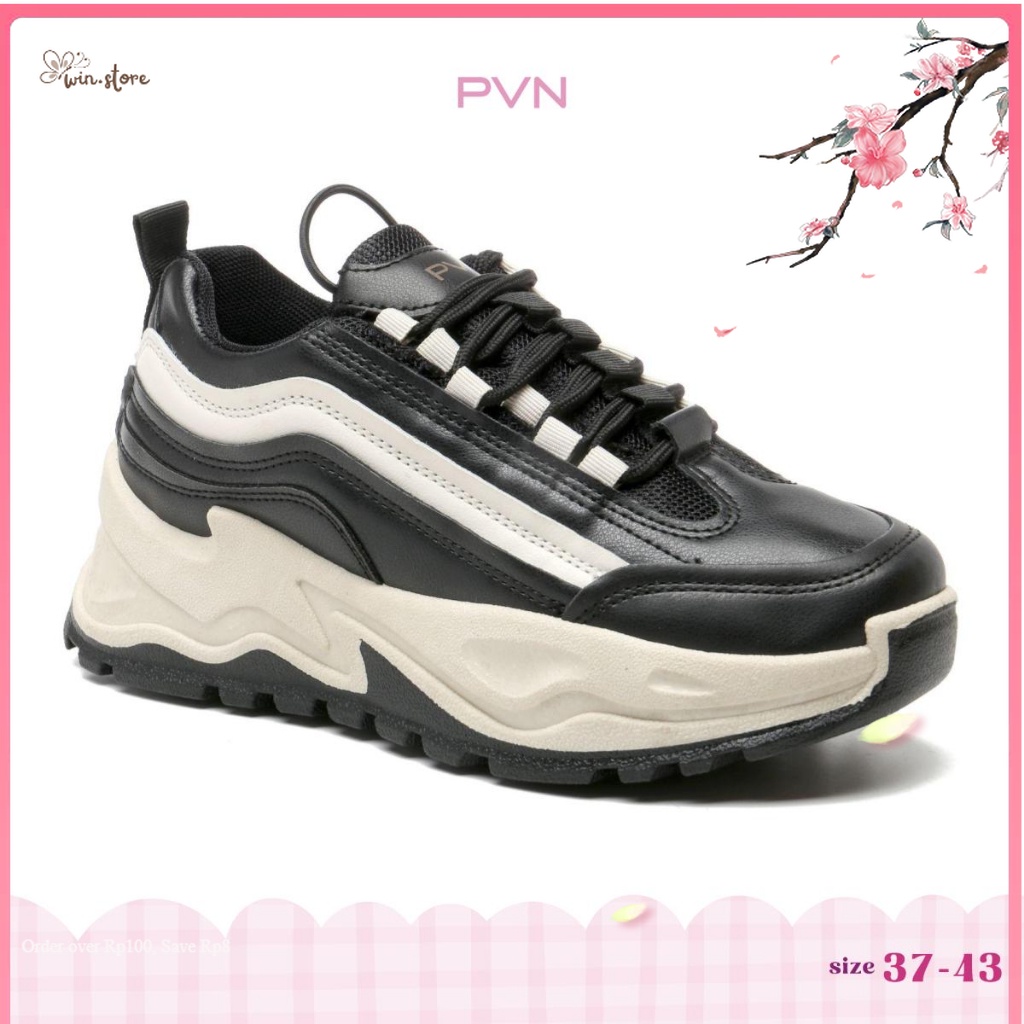 Sneakers terbaru / PVN Taecyeon Sepatu Sneakers Wanita Sport Shoes Black 234