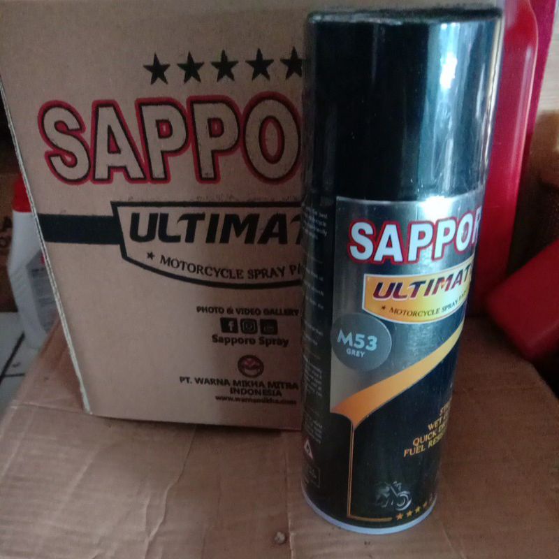 

SAPORO SAPPORO ULTIMATE M53 Grey 400ml Abu M 53 Cat Semprot Spray Paint Motor Pilok Pilox Aerosol Terbaik