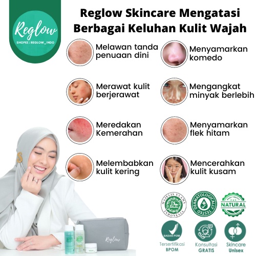 Paket Reglow Glow Skin Treatment + Serum Night Cream dr Shindy