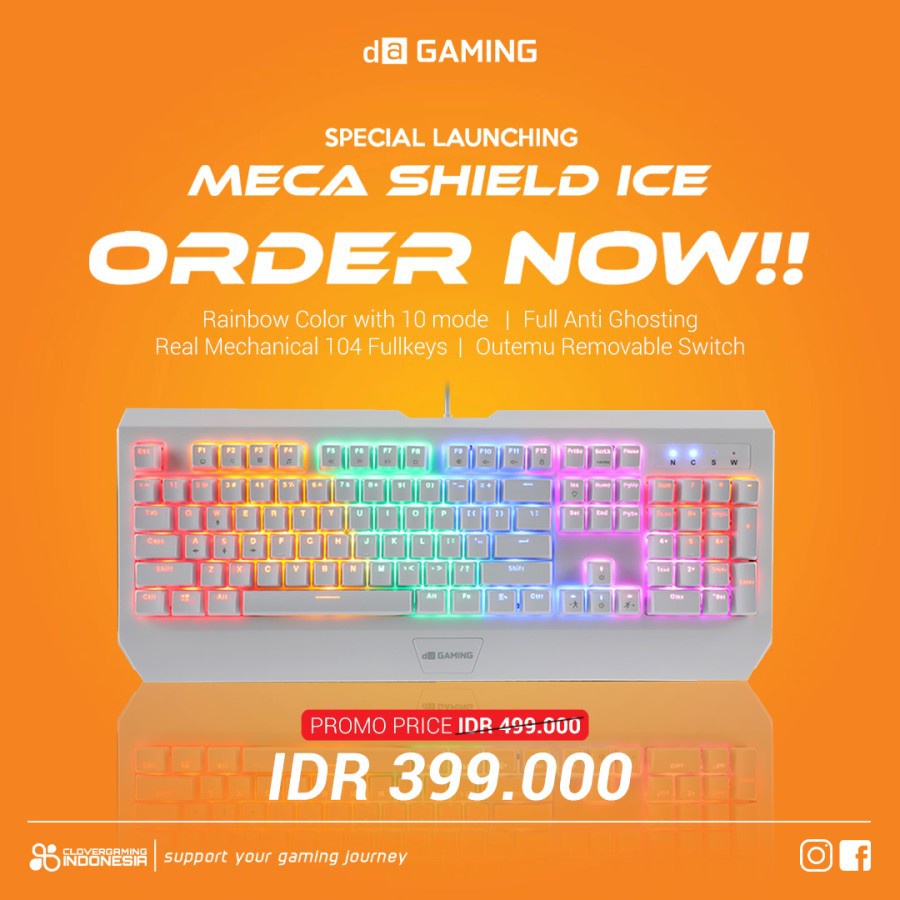 Digital Alliance Meca Shield Ice - Mechanical Gaming Keyboard
