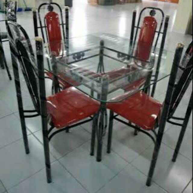 Meja Makan Kaca 4 Kursi dan 6 Kursi Belgia (Paling Termurah)