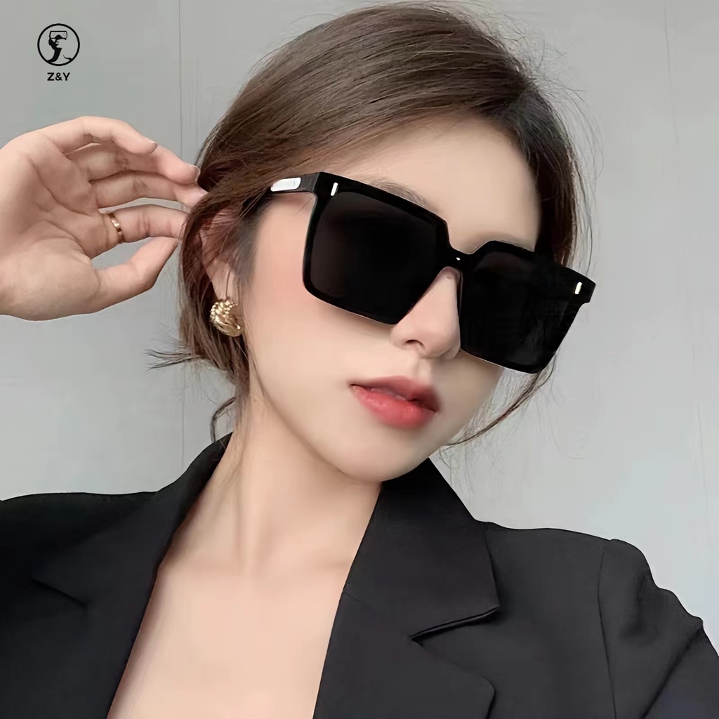 Z&amp;Y Cod Kacamata Hitam Minus 222 Sunglasses Minus Lensa Anti Uv400  Pelindung UV400  Oversize  Pria Dan Wanita Fashion Keroa Style