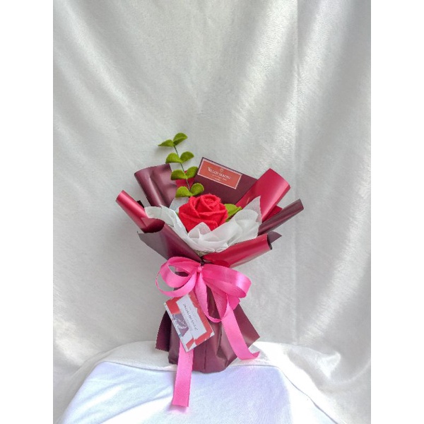 Buket Bunga 1 Tangkai / Single Rose Bouquet / Buket single rose