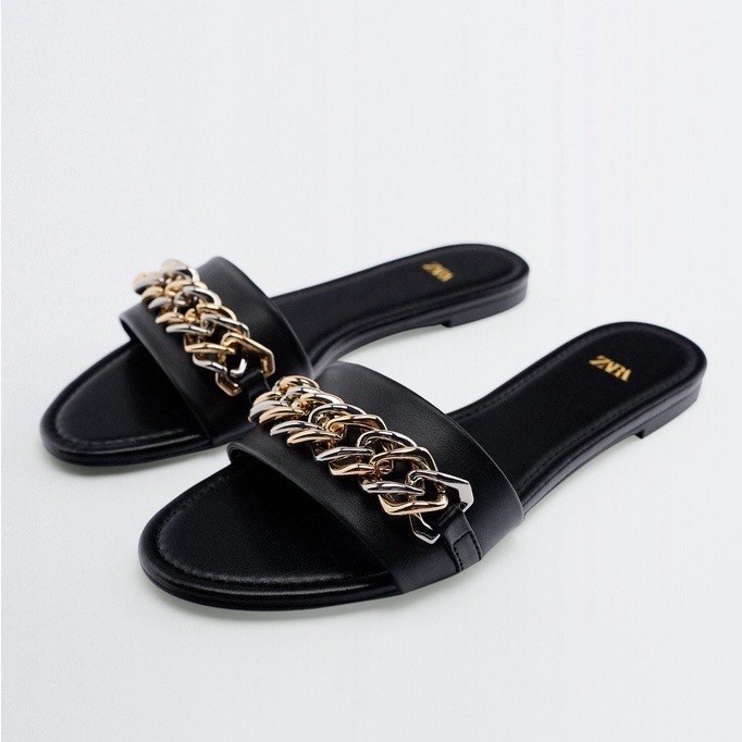 Sandal Wanita Zara Slider Chain ZR-134 Sandal Wanita Terbaru Import
