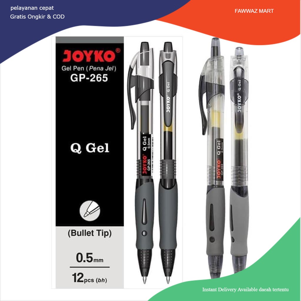 

Pulpen Joyko Gel Cetek Q Gel GP-265 (1pak -12pcs)