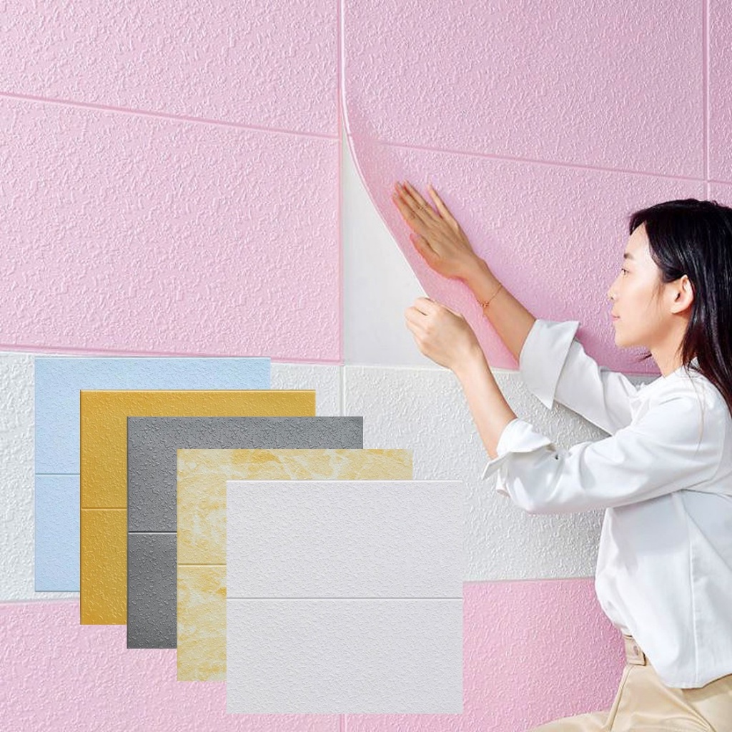 HL0541 Wallpaper 3D Foam Wallpaper Dinding 3D Polos