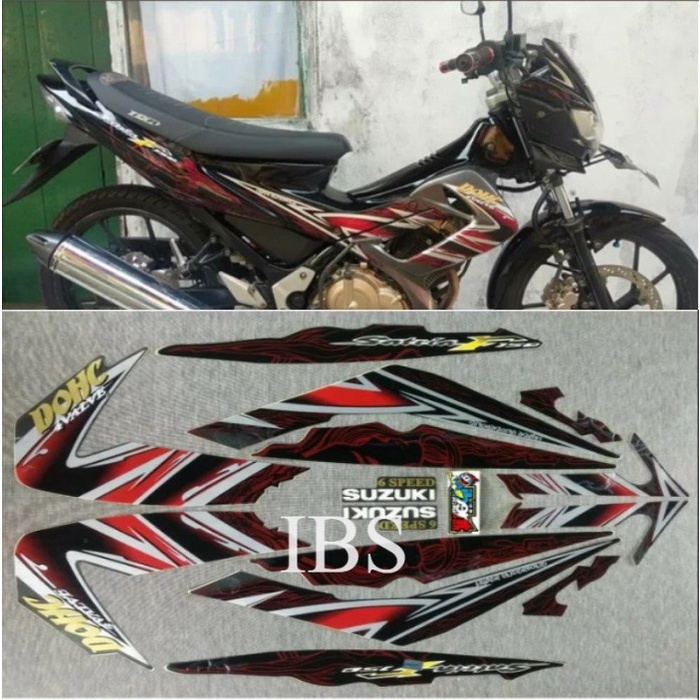 STRIPING SATRIA F FU HITAM 2011 LIS ORI POLET LIS BODY