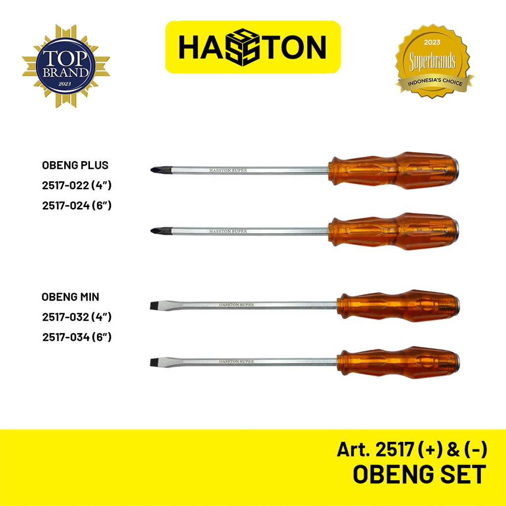 Hasston Obeng Set / Obeng Plus Minus Set / Obeng Kembang Set