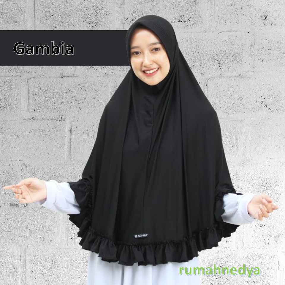 Jilbab Instan Dewasa Rampel Gambia Hijab Instant Aghnia Bahan Lycra Best Seller Terbaru