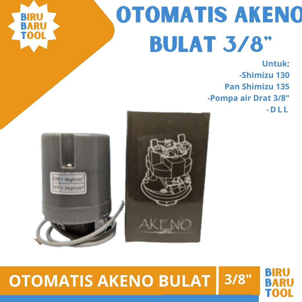 OTOMATIS / PRESSURE SWITCH 3/8" AKENO Lubang Besar SHIMIZU WASSER DLL / Otomatis Mesin Pompa Air San