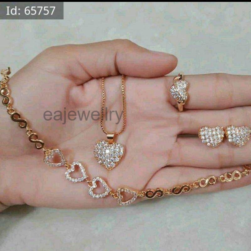 1 set model perhiasan emas wanita 24 karat asli realpict 2023