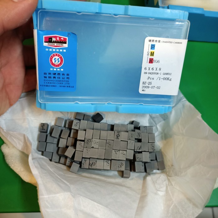 Widia yg6 6x6x8 full 1kg Chang Cheng / mata Widia carbide 6 x 6 x 8 vj ori
