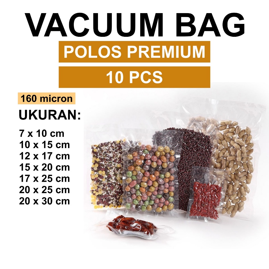 Norden - (ISI 10) PLASTIK VAKUM POLOS PREMIUM - Vacuum Bag Vacum Plastic Makanan Frozen Sealer Food 