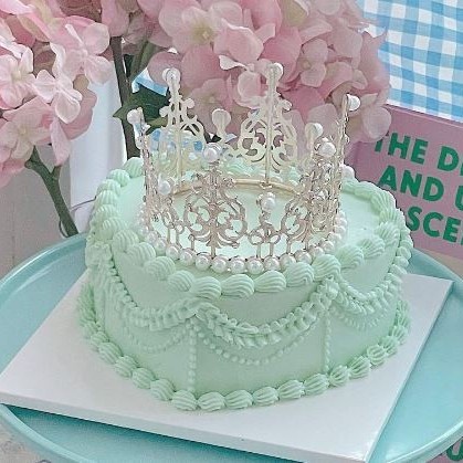 Topper Kue Cake Mahkota Crown Princess Ulang Tahun Birthday Ultah - gold, 8