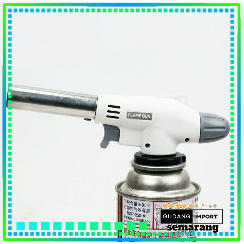 Kepala Flame Gun BBQ White Portable Gas Blow Torch Butane LAS api jet korek pemantik pematik hi cook