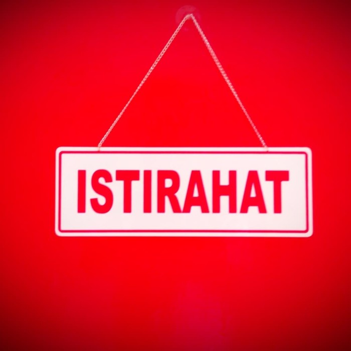 

Akrilik papan nama sedang shalat/istirahat uk. 10 x 29 cm