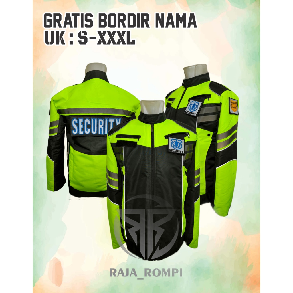jaket security dan satpam / jaket patroli / jaket motor / jaket anti air bahan taslan tersedia ukura