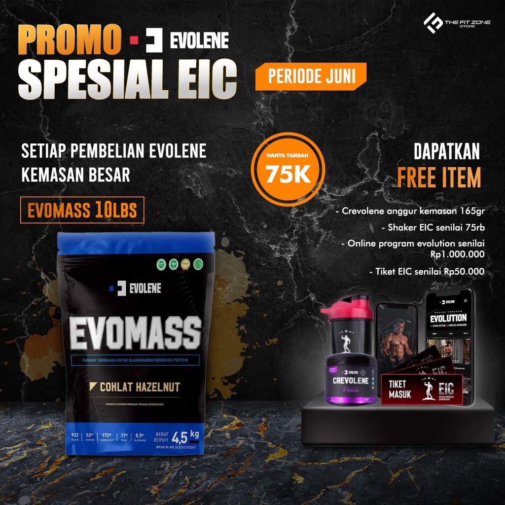 Evolene Evomass, Evowhey, Isolene (PROMO TEBUS MURAH CREVOLENE)