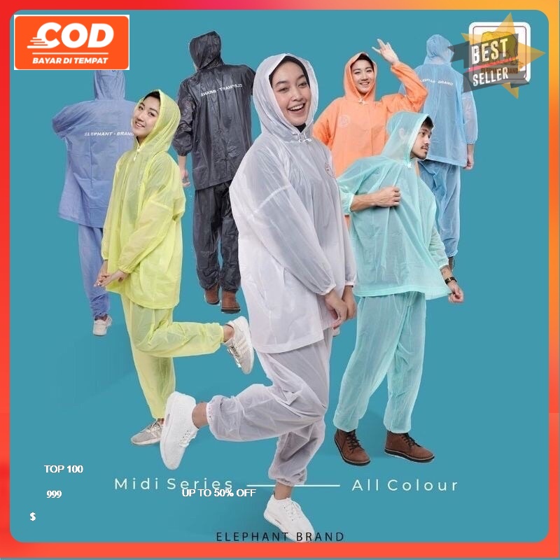 Jas Hujan MIDI Jaket Celana Elephant Brand
