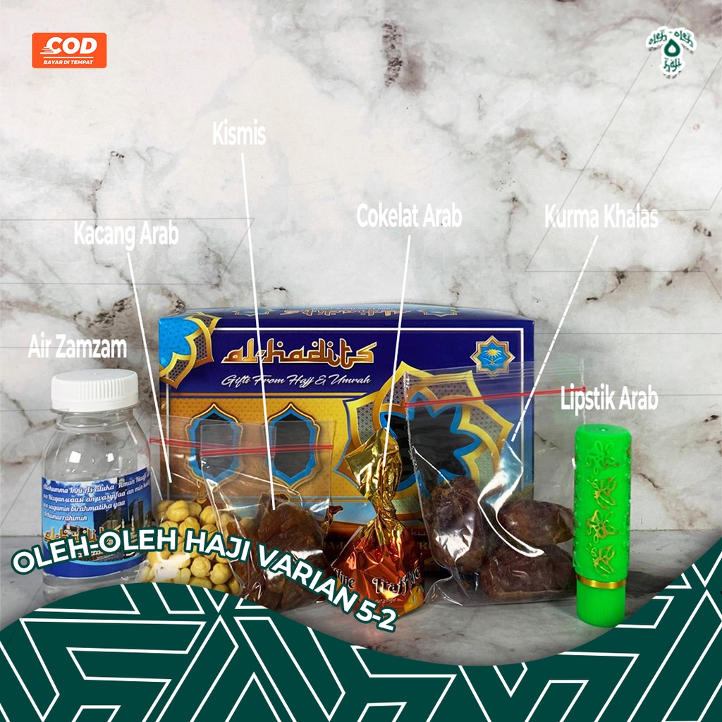 

OLEH OLEH HAJI MURAH SEKAT 5 ZAMZAM KHALAS KACANG COKLAT KISMIS LIPSTICK VARIAN 2