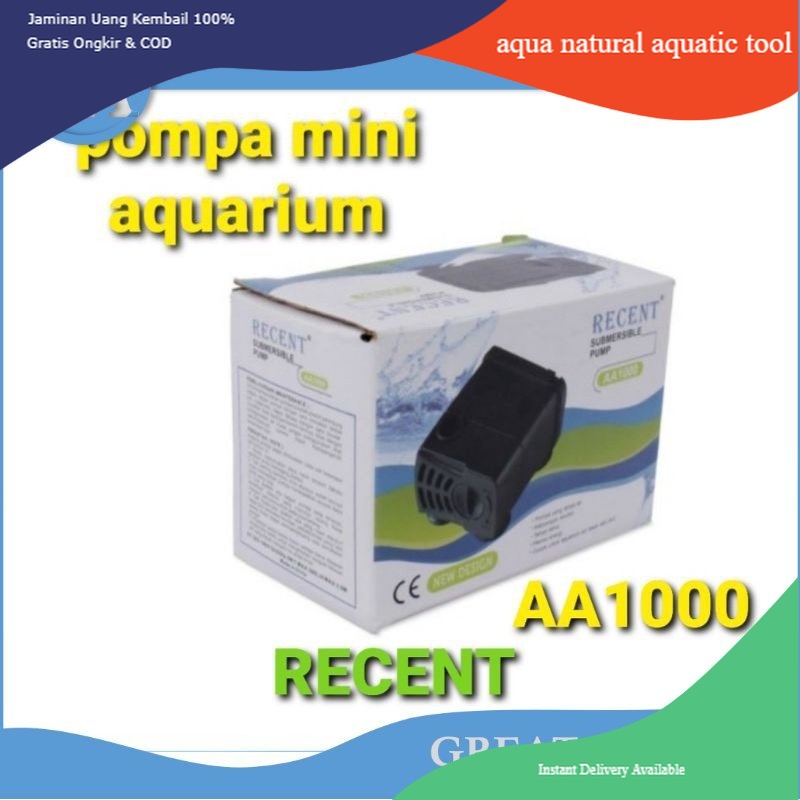 recent AA 1000 pompa aquarium mini power head mini mesin ikan mini