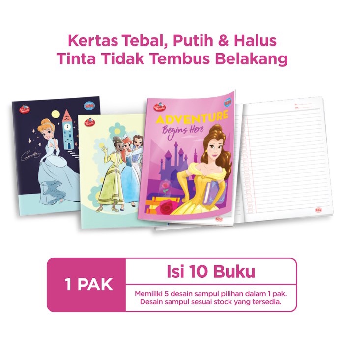

MURAH- SiDU Buku Tulis Disney Princess 38 Lembar - 10 buku- 1.2.23