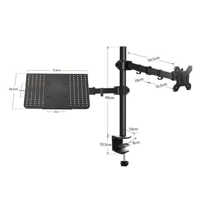 Bracket Laptop Notebook Monitor Combo Oximus ZD1104 Dual Combo