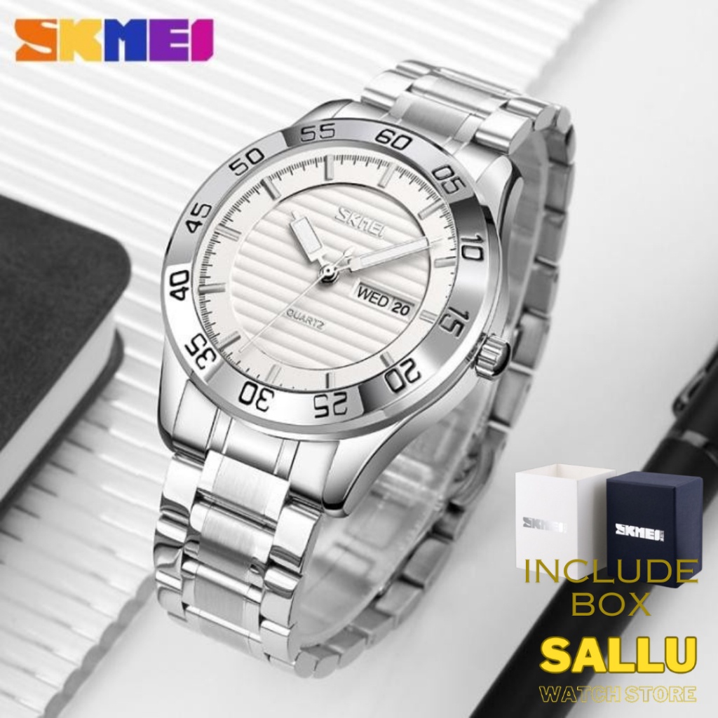 [PJ] PUSAT Jam Tangan Pria SKMEI 9293 Skmei Rantai Cowok Stainless Jam SKMEI Anti Air