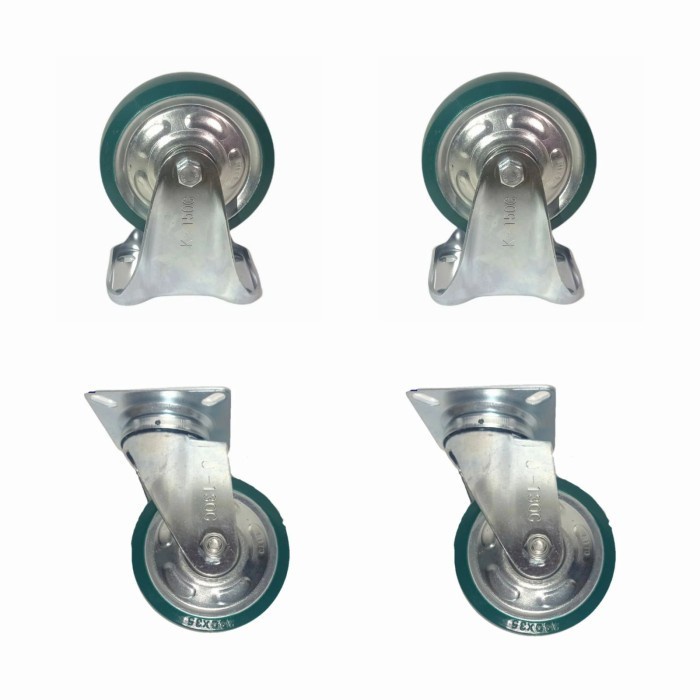 Roda Troli 8 Inch PU Merk HITO 1 Set (2 Mati 2 Hidup)