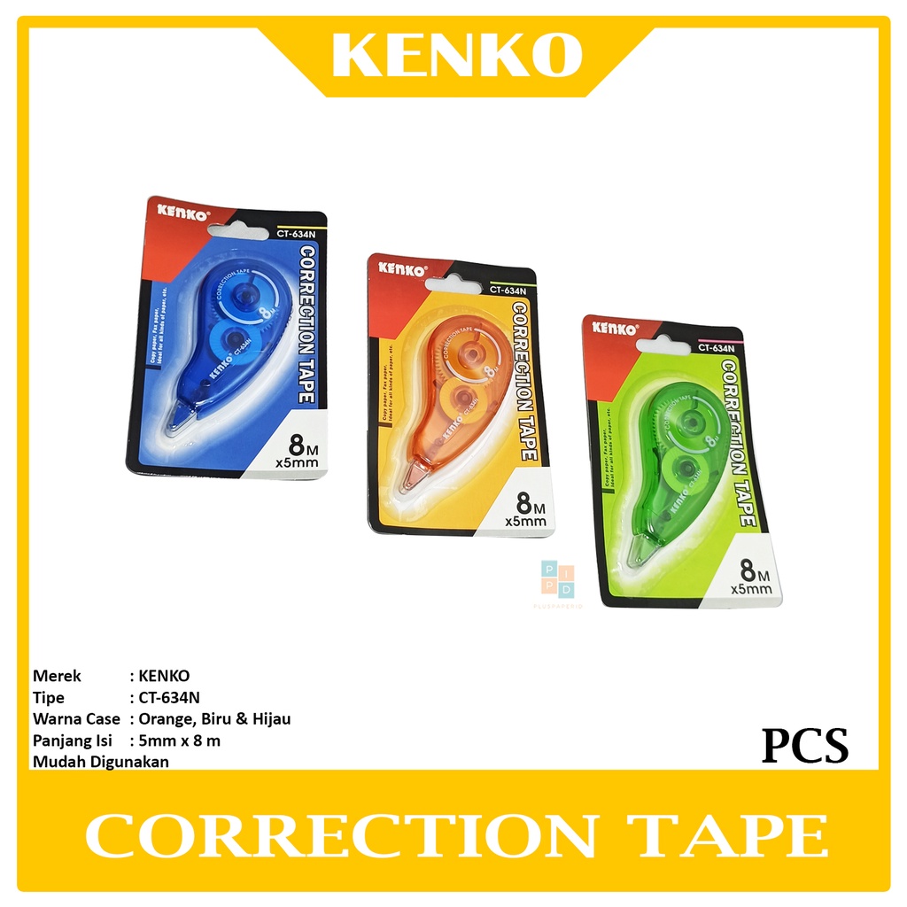 

Kenko - Correction Tape CT-634N Tip-Ex Kertas - Pcs