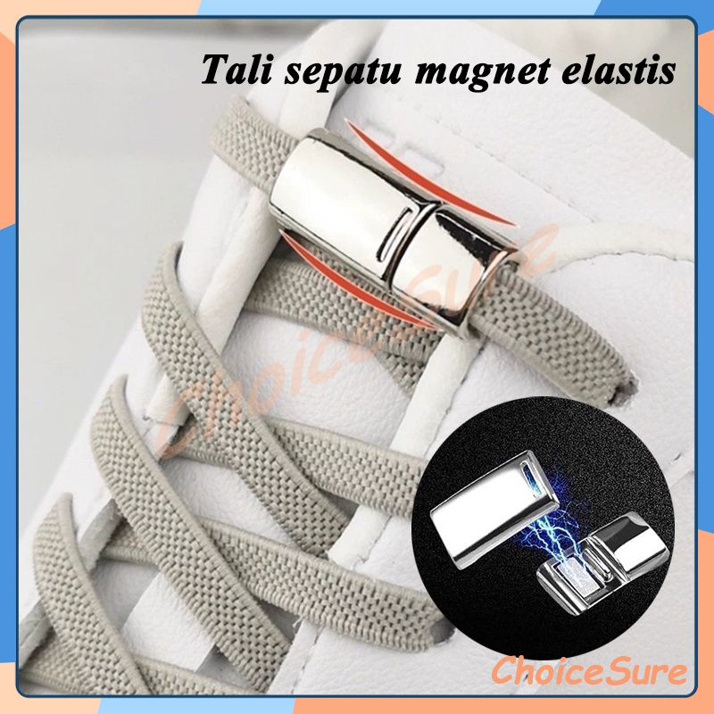 2 Pcs / 1 Set Tali Sepatu Magnet Simple / Tali sepatu magnet elastis / Tali Sepatu Elastis Magnet Si