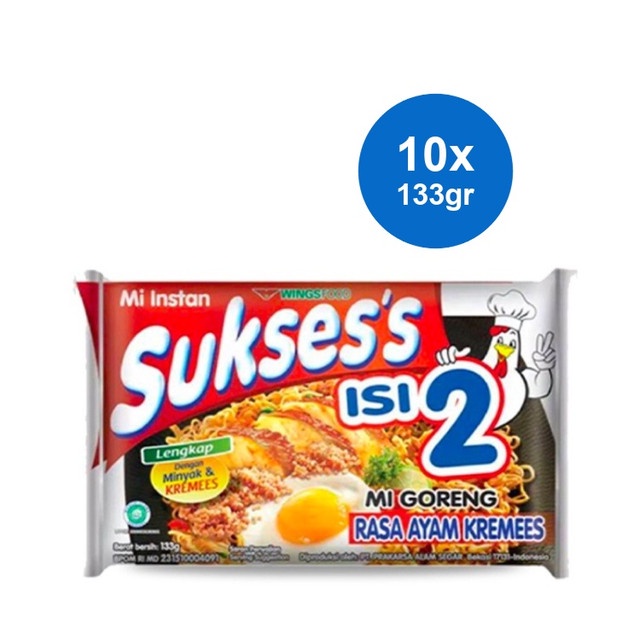 

Mie Suksess Mie Instan Mi Goreng Ayam Kremes 133 gr x 10