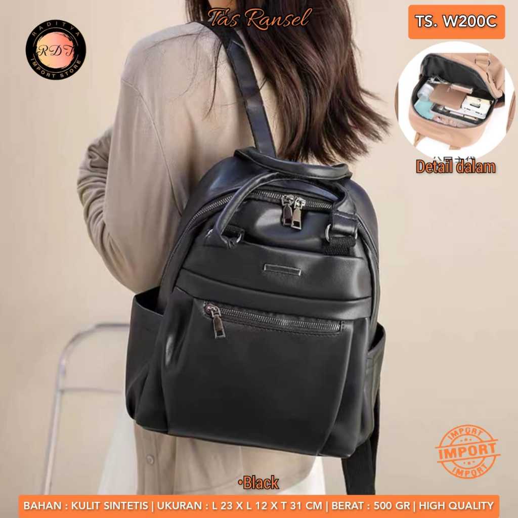 TAS RANSEL WANITA W200C IMPORT BY ORI RDT murah dan cantik