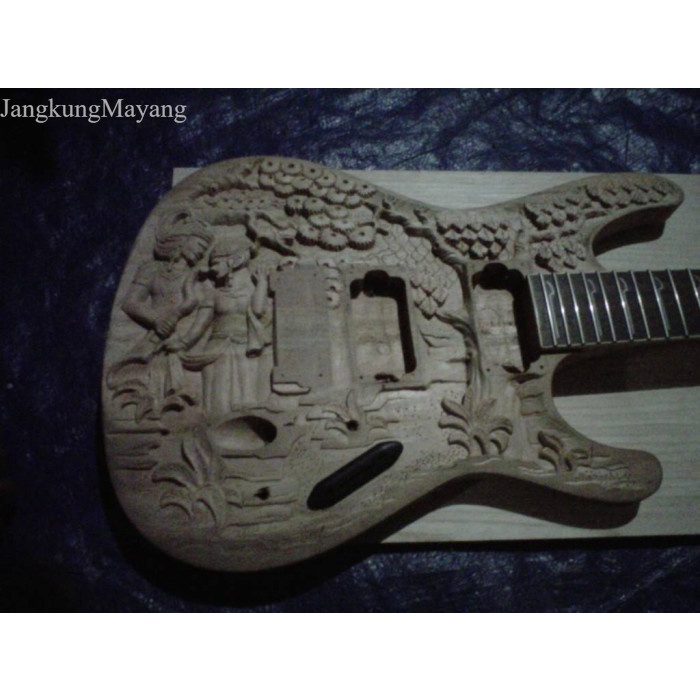 

body gitar ukir kayu mahoni super bahan MENTAHAN TNP KLENGKAPAN fnx021 murah