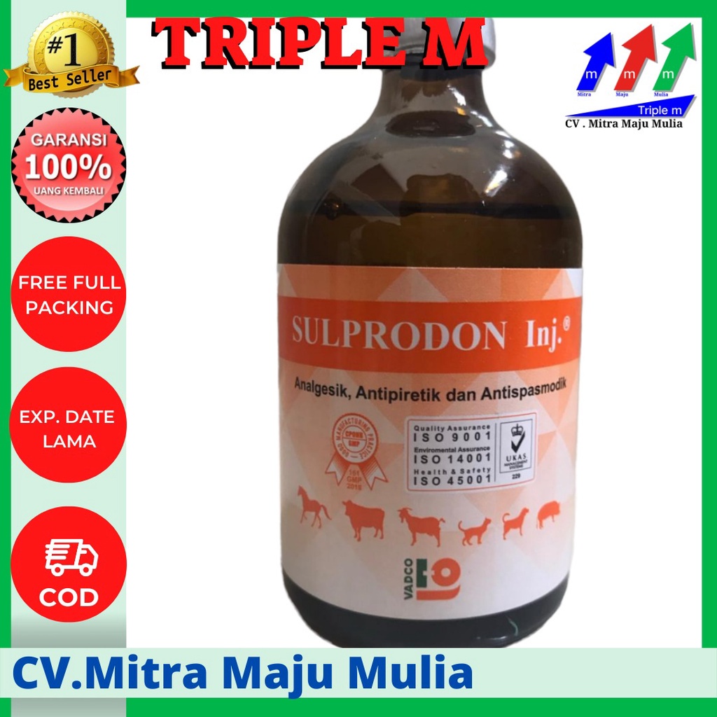 SULPRODON 100 ml - Obat Pereda Sakit Hewan Analgesik Antipiretik seperti sulpidon analdon