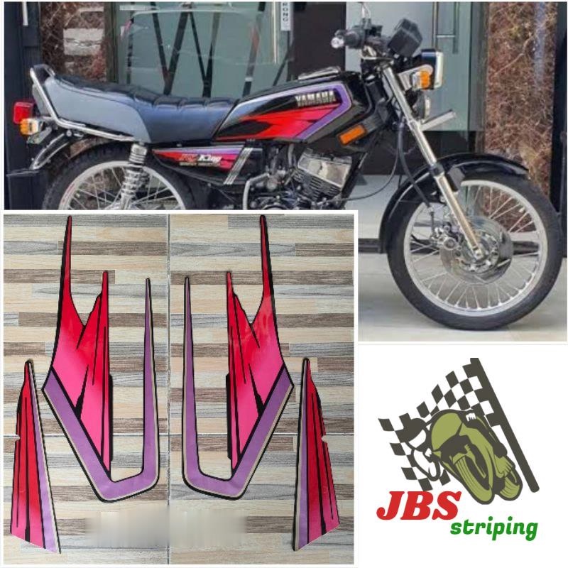 striping stiker  Yamaha rx king hitam pink tahun 1995 lis striping rx king