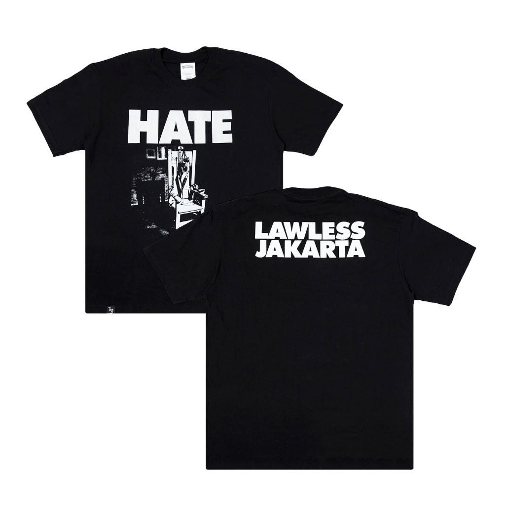 【COD】Lawless - Hate Electric Chair Tshirt - Black Tidur pendek Fashion Hardworking T shirt TOP kaos