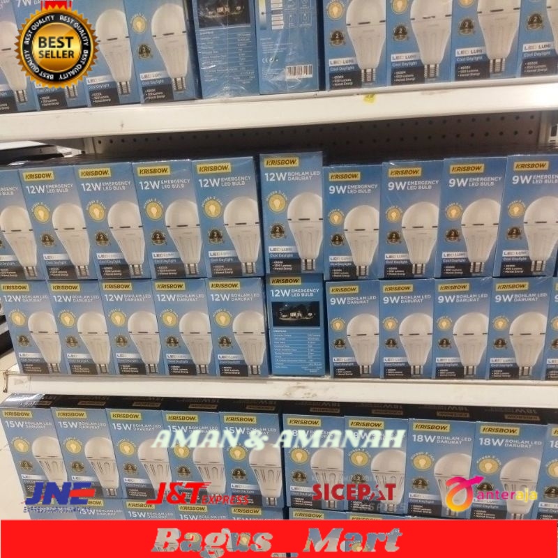 KRISBOW Bohlam LED Emergency/bohlam darurat/lampu emergency