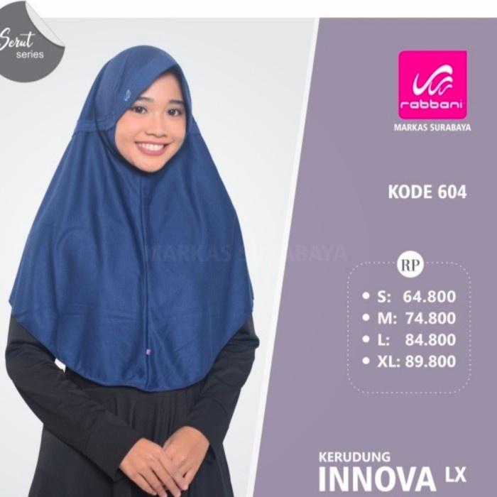 

[MEDAMART] DISKON Kerudung hijab jilbab rabbani Innova LX pita tutup hijab sekolah Biru Navy, S