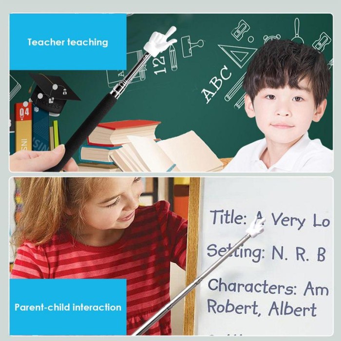 

55cm Tongkat Penunjuk Whiteboard Bentuk Jari Mengajar Kelas Anak - Merah Jambu