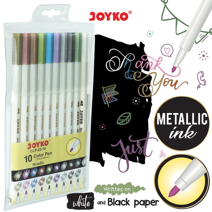 

LS81 Color Pen Pulpen Pena Warna Joyko CLP-22-10 Metallic 10 Warna Colors