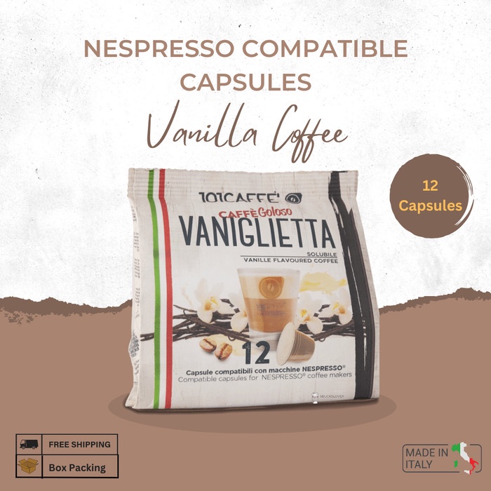 

Ready Nespresso Capsules - Vanilla Coffee 12 capsules (Made in Italy)