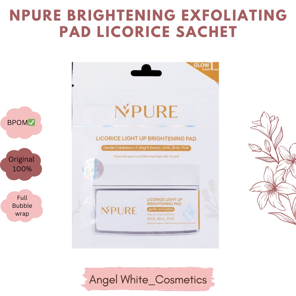 NPURE BRIGHTENING EXFOLIATING PAD LICORICE SACHET 5+2 PADS