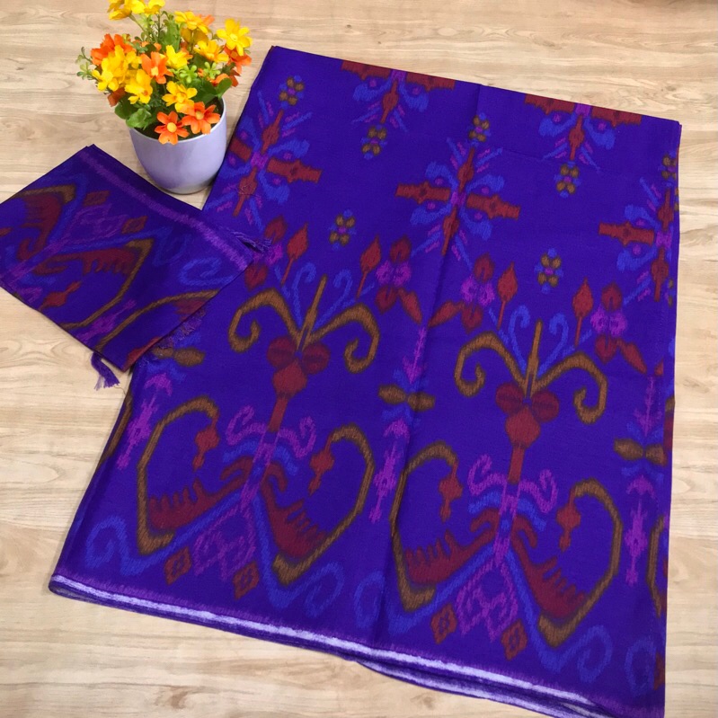 Kamen Endek Katun Set Selendang Lembaran