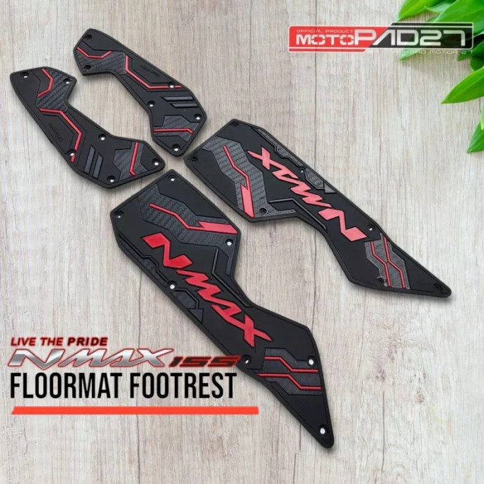 Karpet Motor Nmax 2020-2023 Alas Pijakan kaki Nmax 2020-2023 RuberMP27 - Merah, Nmax 2020-2023