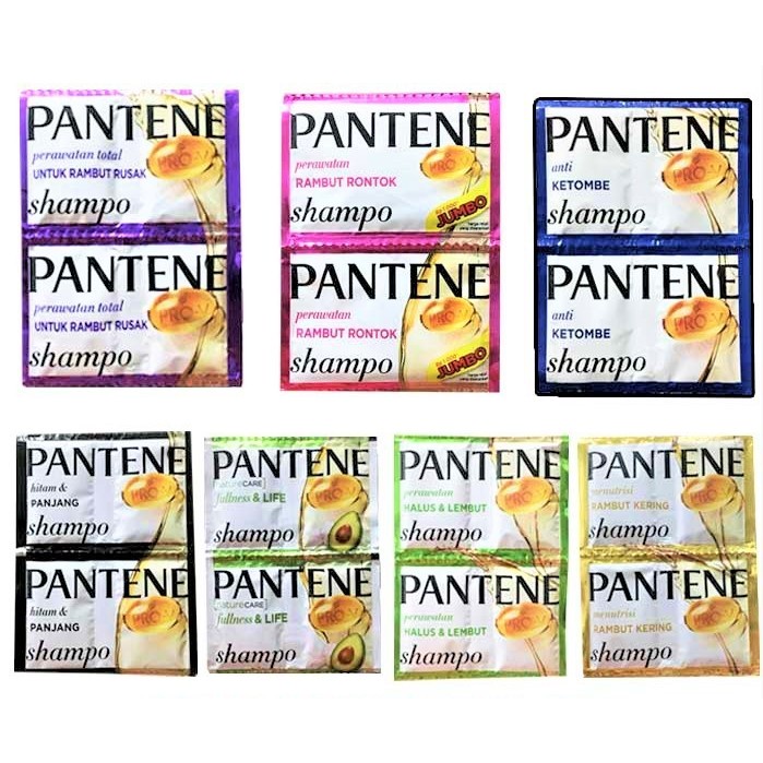 SHAMPOO PANTENE 10gr SACHET HITAM PANJANG KUAT BERKILAU BIRU ANTI KETOMBE DANDRUF PINK PERAWATAN RAM