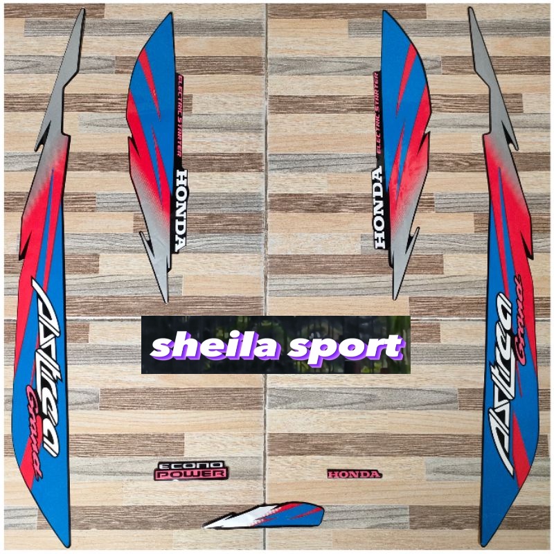 striping grand grend stiker lis les Honda Astrea Grand limited hitam biru tahun 1996