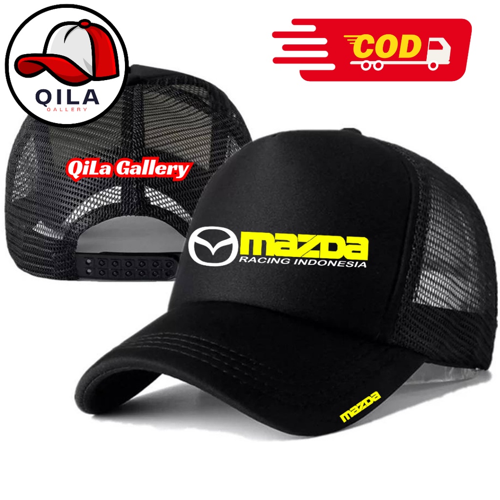 QiLa Gallery Topi Trucker MAZDA - Topi Distro MAZDA Logo - Topi MAZDA Premium - Topi Pria Dewasa - T