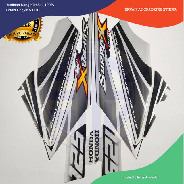 striping honda supra x 125 d 2007 silver list body standar berkualitas