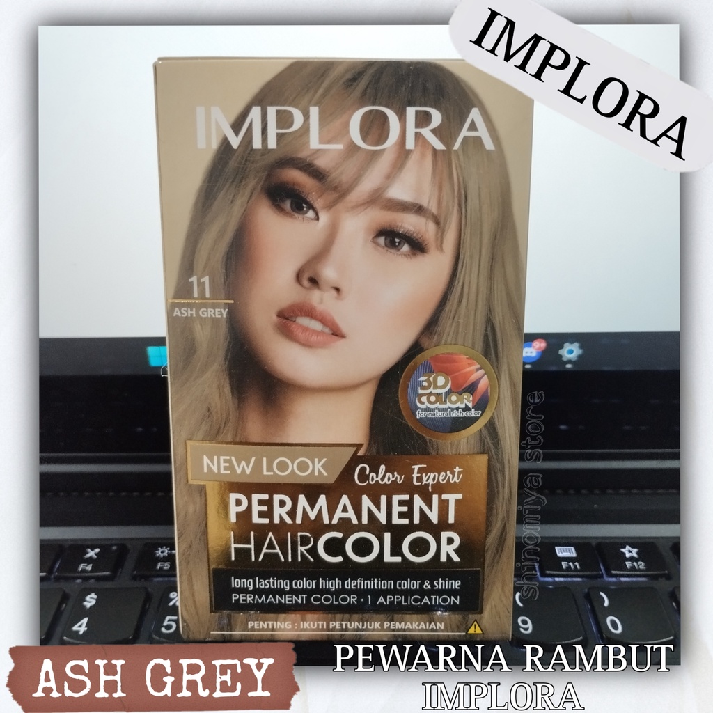 (ASH GREY ) CAT RAMBUT IMPLORA / CAT RAMBUT PERMANENT / HAIR COLOR IMPLORA
